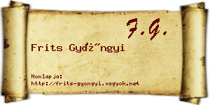 Frits Gyöngyi névjegykártya