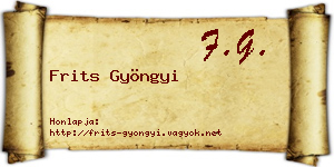 Frits Gyöngyi névjegykártya